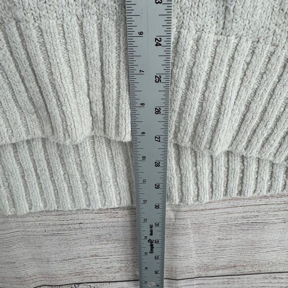 Free People Chunky Knit 3/4 Sleeve Pullover Sweater Womens S Off White Oversized - Picture 12 of 14